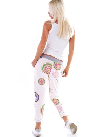 Jogginghose Raro Moda - Flowerpower - Vanille