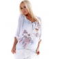 Bluse 5People!S - Romantisch - Creme/Blau