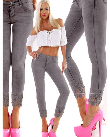 Jeans Laulia - Spitze - Grau