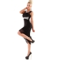 Maxikleid Fashion - Spitze und Perlen - Schwarz