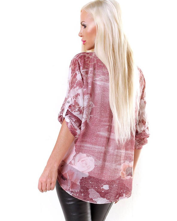 Bluse 5People!S - Print Denim - Beige
