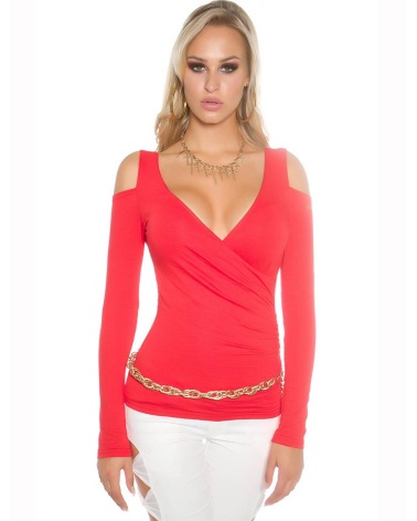 Langarmshirt Koucla - Wickeloptik - Rot