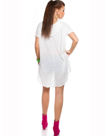 Kurzarmshirt Koucla - Oversized - Creme