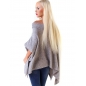 Pullover New Collection - Poncho Style - Hellgrau