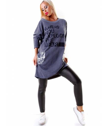 Kleid Make with Love - Oversized - Blau