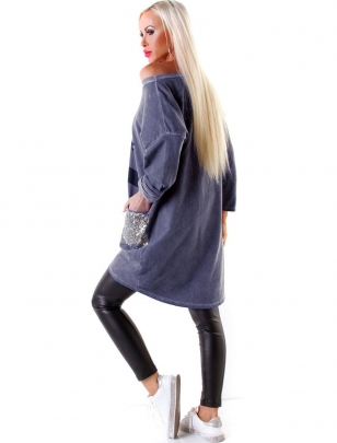 Kleid Make with Love - Oversized - Blau