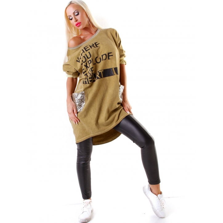 Kleid Make with Love - Oversized - Curry