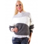 Pullover Made in Italy - Grobstrick - Grau/Dunkelgrau