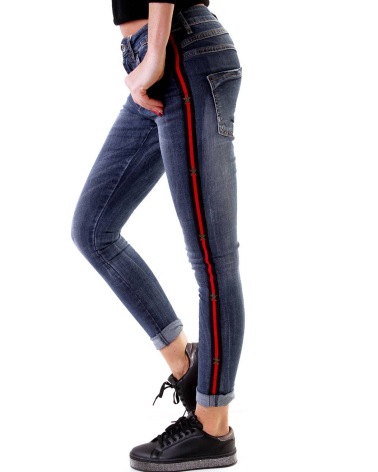 Jeans Jewelly - RedStripe - Blau
