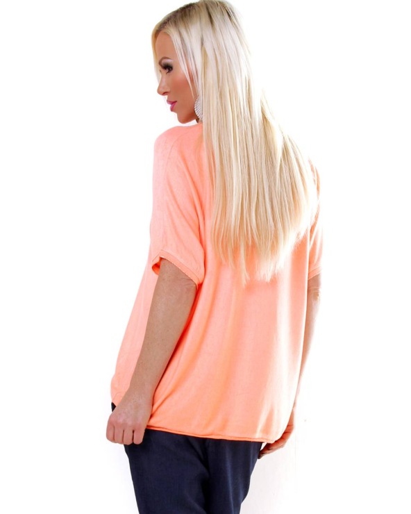 Kurzarmshirt Elegance - Flamingo - Neonorange