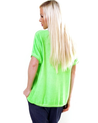 Kurzarmshirt Elegance - Flamingo - Hellgrün
