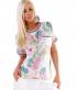 Kurzarmshirt 5People!S - Flamingo - Creme/Bunt