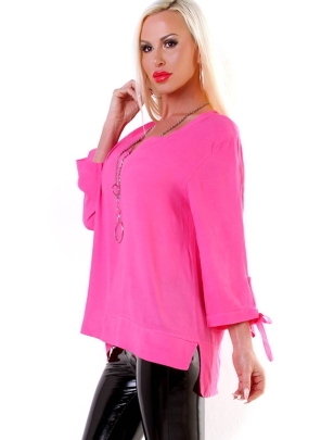 Bluse Made in Italy - V-Ausschnitt - Pink