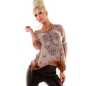 Langarmshirt Rosidam - Skulls - Cognac