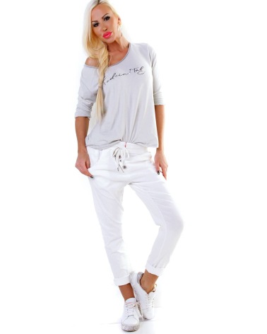 Langarmshirt 5People!S - Weich - Hellgrau