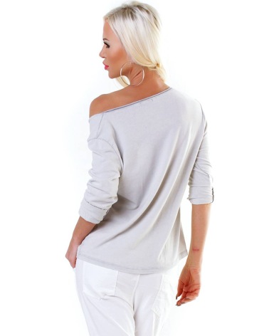 Langarmshirt 5People!S - Weich - Hellgrau