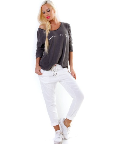 Langarmshirt 5People!S - Weich - Anthrazit