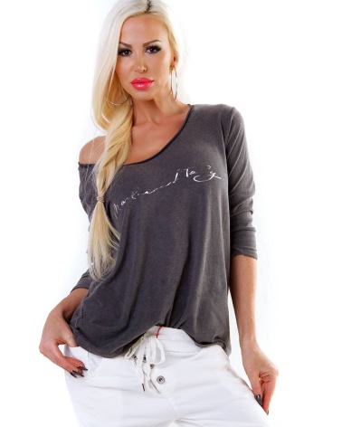Langarmshirt 5People!S - Weich - Anthrazit