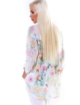 Bluse 5People!S - Schlupf - Creme/Gelb