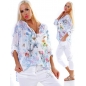 Bluse 5People!S - Schlupf - Creme/Blau