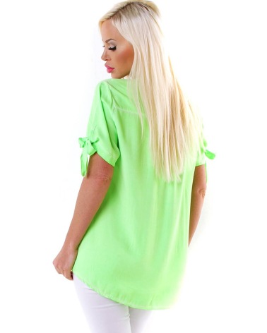 Kurzarmshirt 5People!S - Schleife - Neongrün