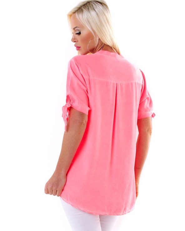 Kurzarmshirt 5People!S - Schleife - Koralle