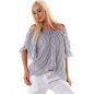 Bluse Italy Moda - Stripes - Weiss