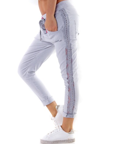 Chino Hose 5People!S - Nieten - Hellblau
