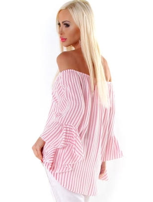 Bluse Italy Moda - Striped - Rosa