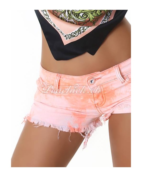 Hotpants - Fransen/Batik - Neonorange