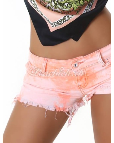 Hotpants - Fransen/Batik - Neonorange