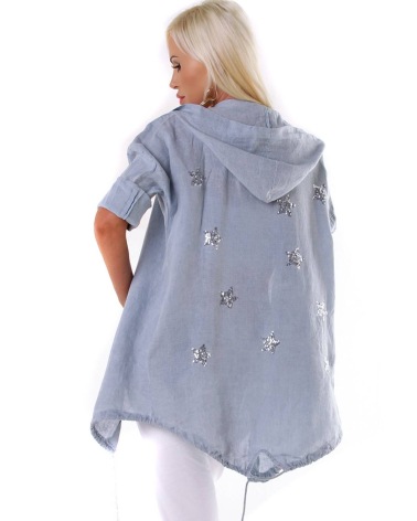 Jacke 5People!S - Leinen - Blau