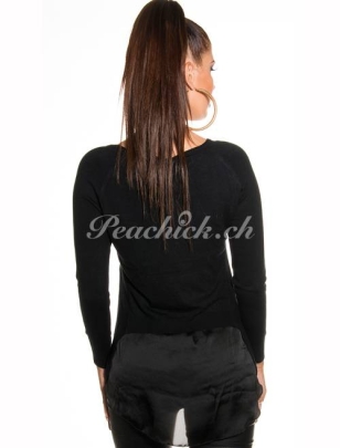 Pullover Koucla - Vokuhila - Schwarz