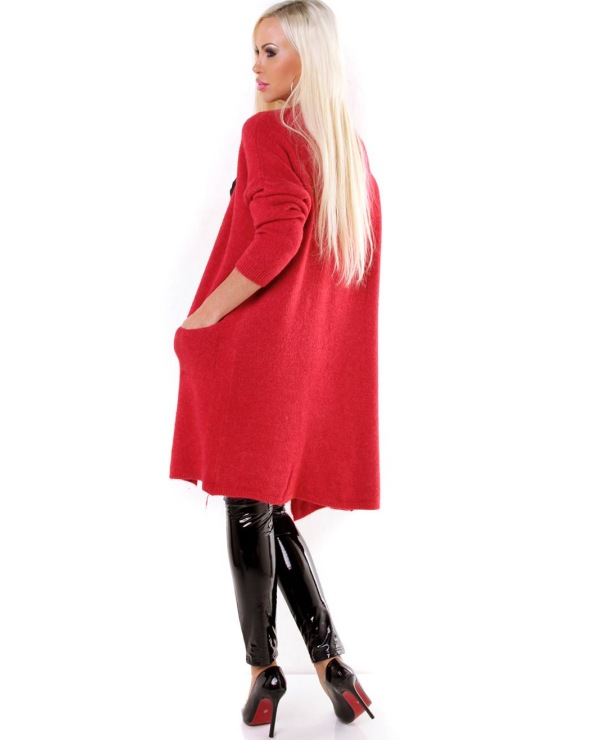 Jacke 5People!S - Flauschig - Rot