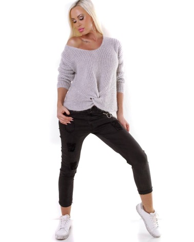 Pullover 5People!S - Knoten - Hellgrau
