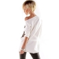 Langarmshirt Bluoltre - Pailletten - Creme/Kupfer