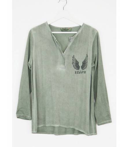 Langarmshirt Capucine - Flügel - Khaki