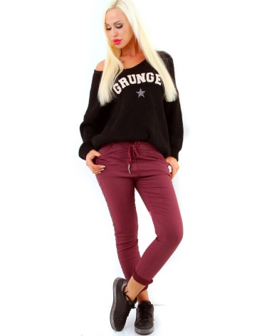 Chino Hose D&F - Zierband - Beere