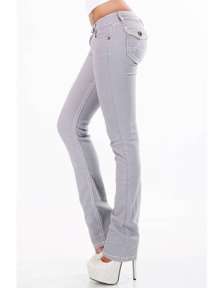Jeans Fashion Denim - Flap Pockets - Hellgrau