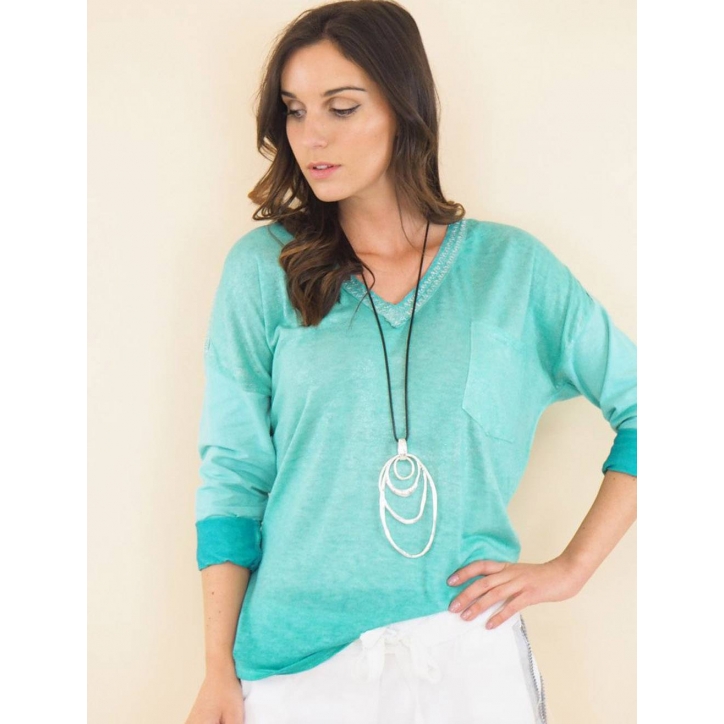 Langarmshirt Capucine - Glanz - Mint