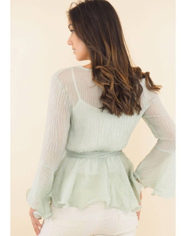 Bluse Hello Kiss - Crinkle - Mint