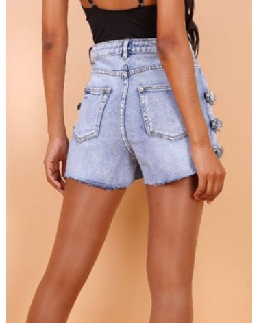 Jeans Shorts Toxik 3 - Schnallen - Blau