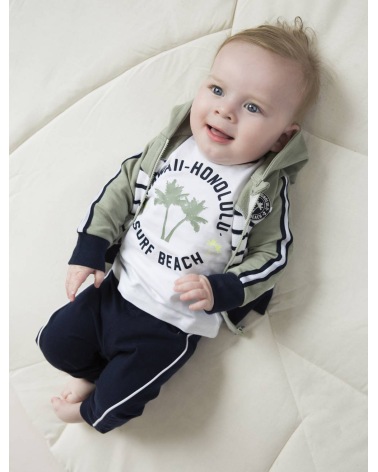 Boy Dirkje - Dreiteiliges Set - Weiss/Blau/Oliv