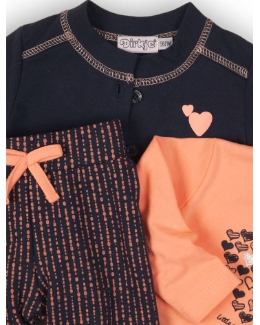 Girls Dirkje - Dreiteiliges Set - Blau/Lachs