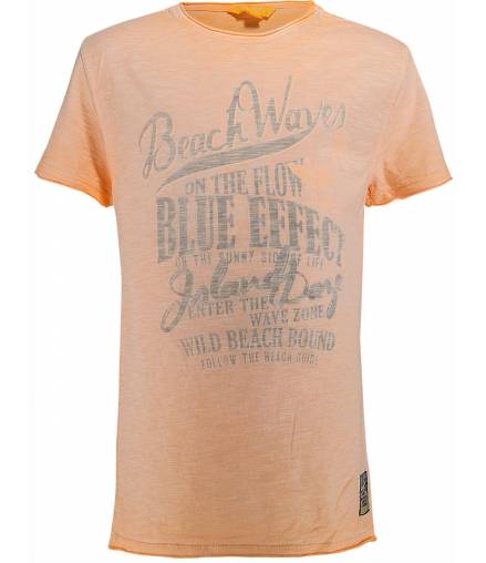 Kids Boys Blue Effect - Shirt Print - Neonorange