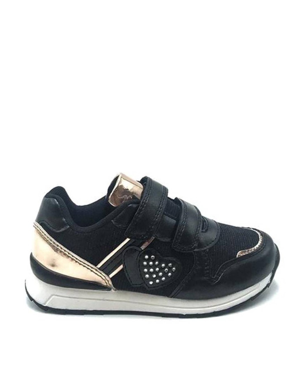 Girls Sneakers - Klettverschluss - Schwarz/Gold