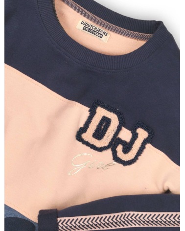 Girls DJ Dutch Jeans - Kleid Sweatstoff - Blau/Rosa