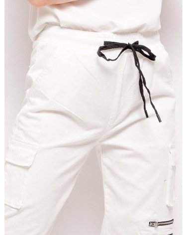 Cargo Hose Naumy - Viele Taschen - Creme