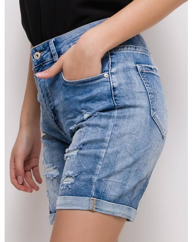 Kurze Jeans Monday Premium - Destroyed - Blau