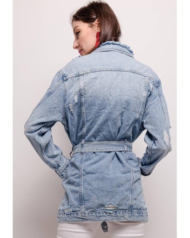 Jeans Jacke Mozzaar - Destroyed - Blau